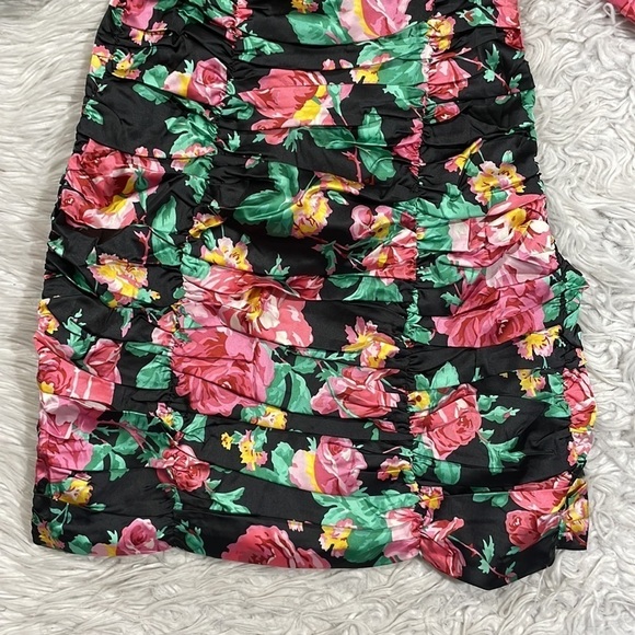 NWT For Love and Lemons Jolie Floral Ruched Puff Sleeve Mini Dress - Picture 12 of 13